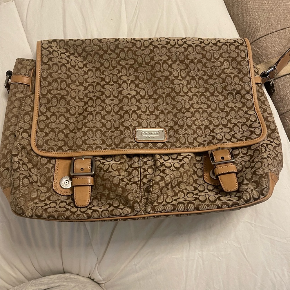 Coach Brown signature messenger bag